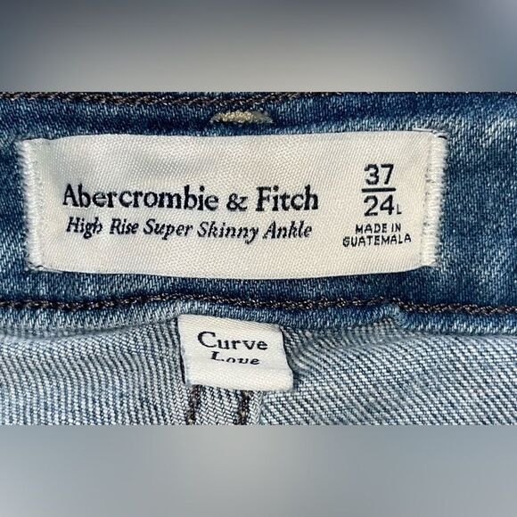 Abercrombie & Fitch SZ 24 long High Rise Super Skinny Ankle Jeans Curve Love NEW - Picture 4 of 6